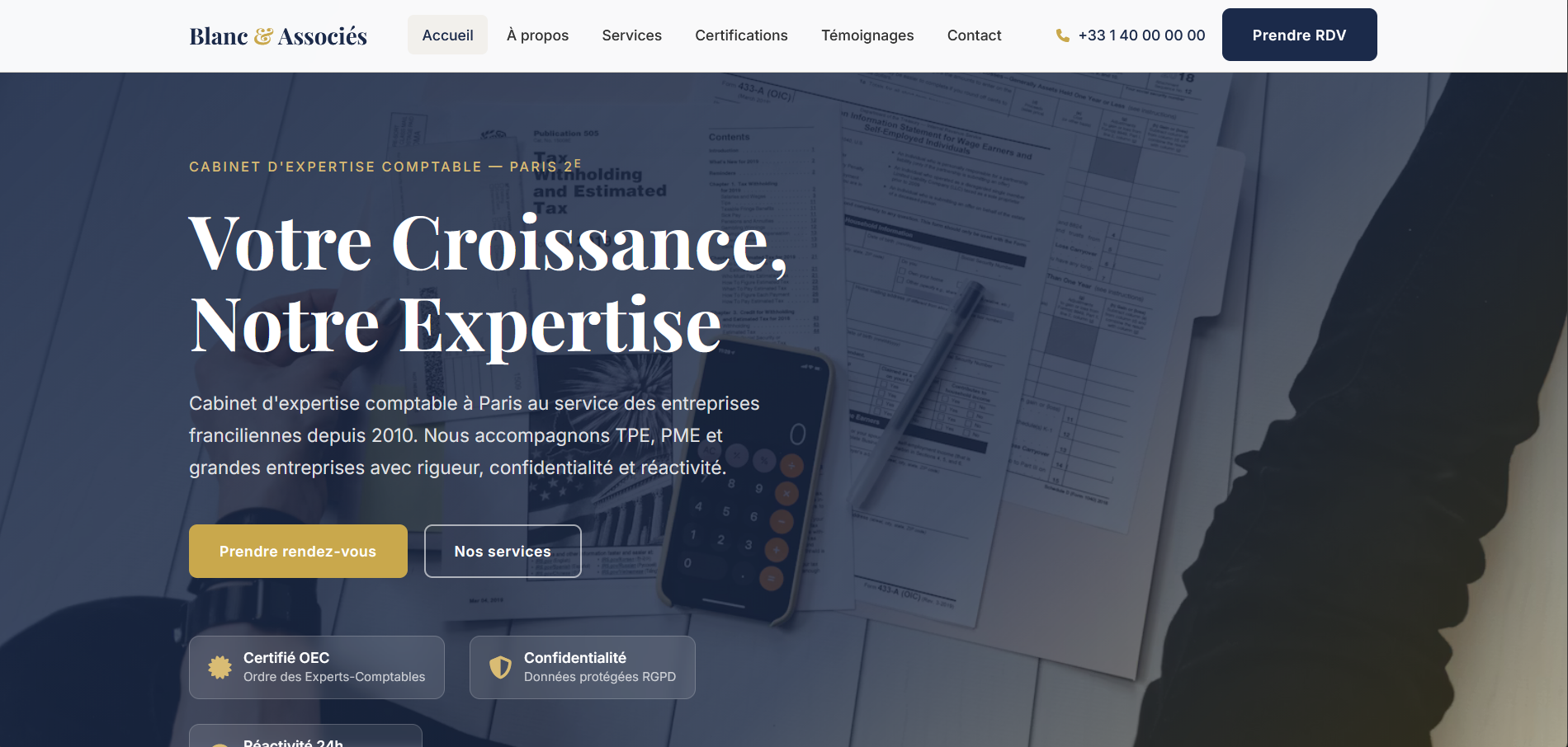 Cabinet expert-comptable - Paris 2e · Blanc & Associés